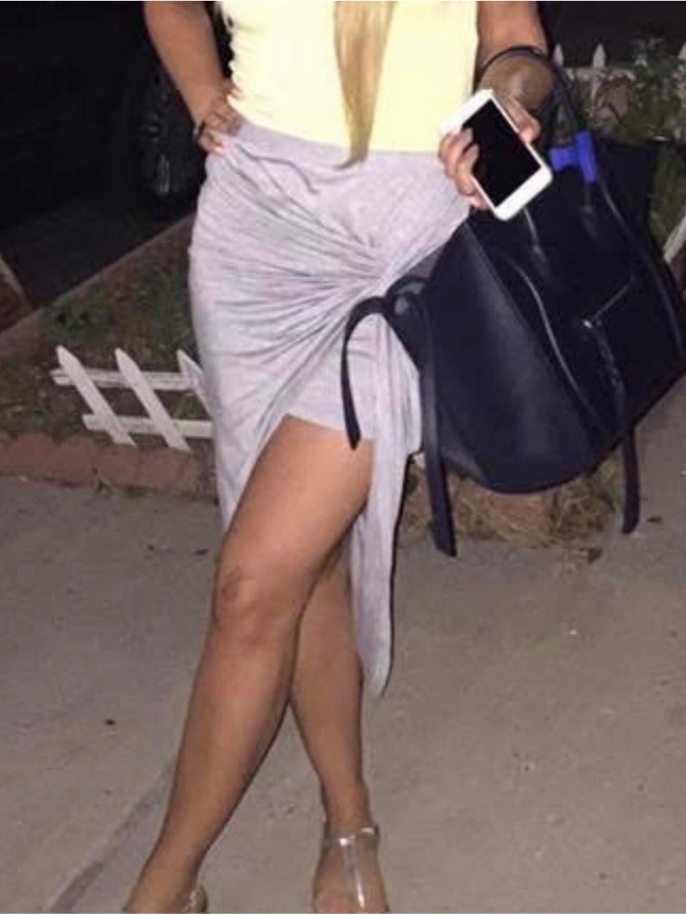 iris Grey Draped Maxi Skirt